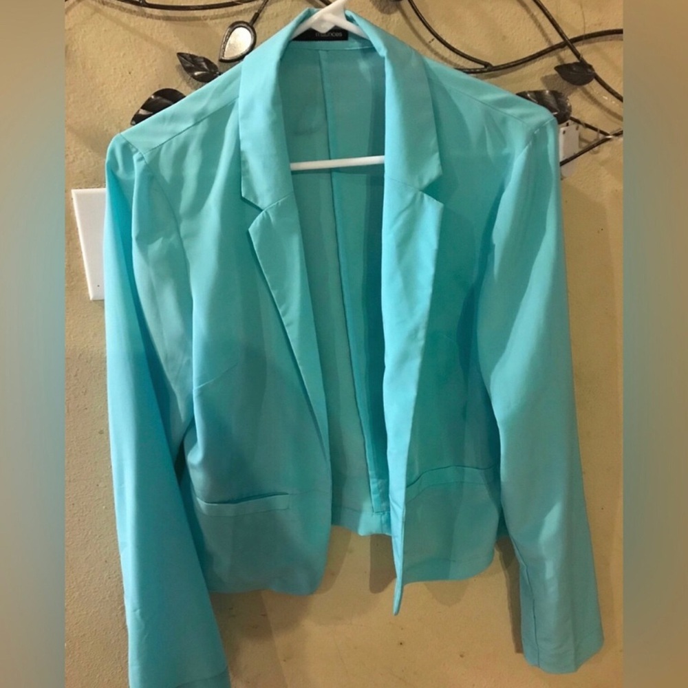 Maurices Women's Open Front Teal Blazer Jacket Size L